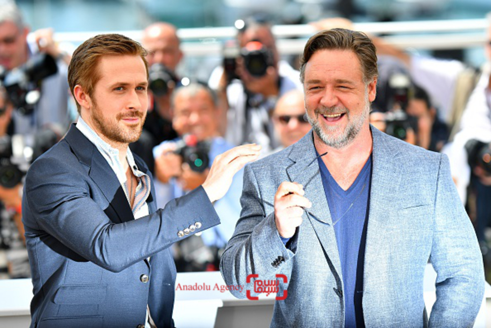 راسل کرو و رایان گاسلینگ در فتوکال فیلم «مردان خوب»(the nice guys) در شصت و نهمین جشنواره فیلم کن